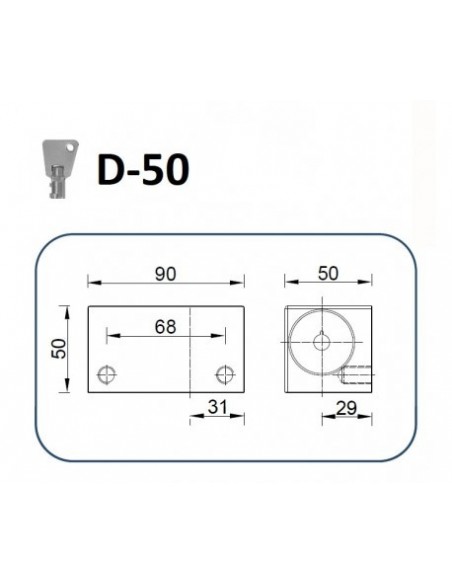 Cierre LYF D-50 puertas metálicas enrollables llave tubular