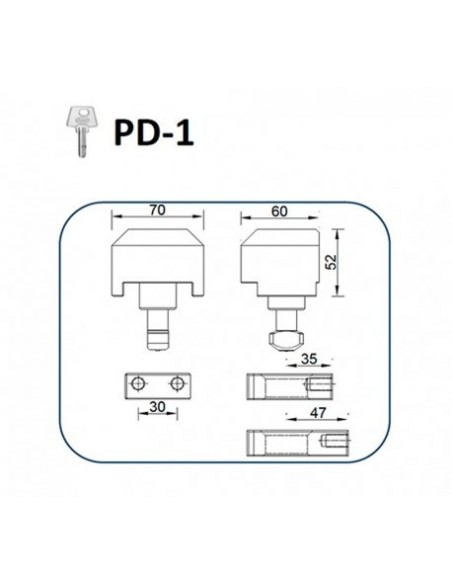 Cierre LYF PD-1 puertas metálicas enrollables llave puntos