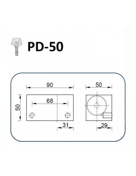 Cierre LYF PD-50 puertas metálicas enrollables llave puntos