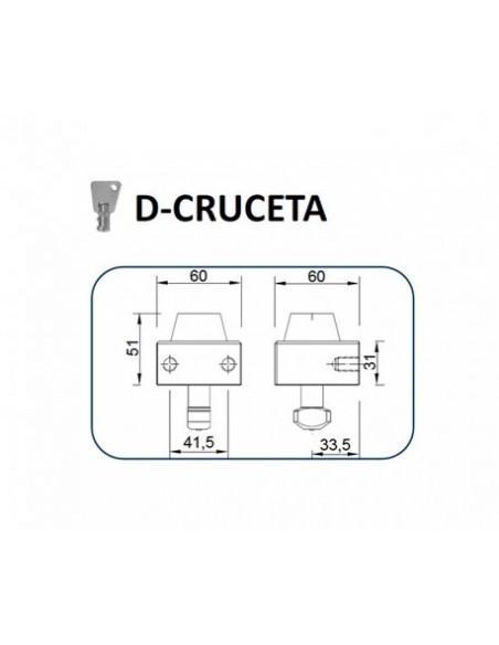 Cierre LYF D-CRUCETA puertas metálicas enrollables llave tubular