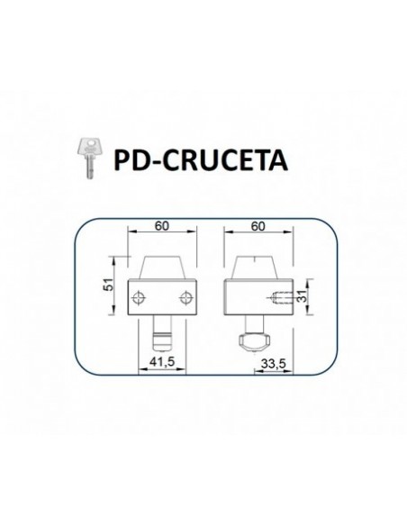 Cierre LYF PD-CRUCETA puertas metálicas enrollables llave puntos
